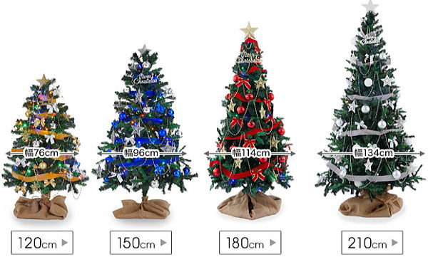 LOWYAのクリスマスツリーのサイズ